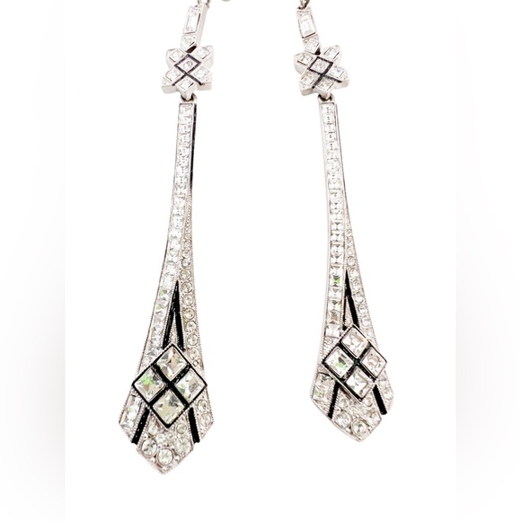 Chanel Art Deco style crystal clip on earrings - Picture 7 of 9